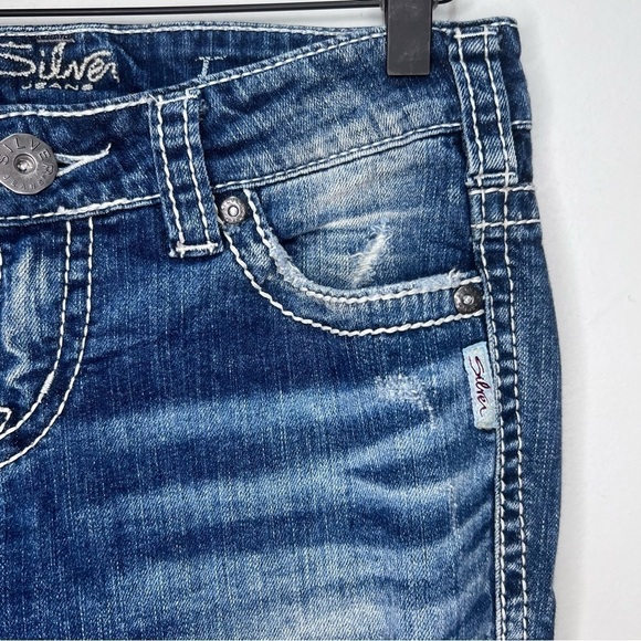 Y2K Silver Jeans Frances Bootcut Distressed Size 28 - Picture 2 of 15